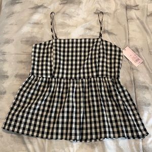 Plaid Black & White Wild Fable Top